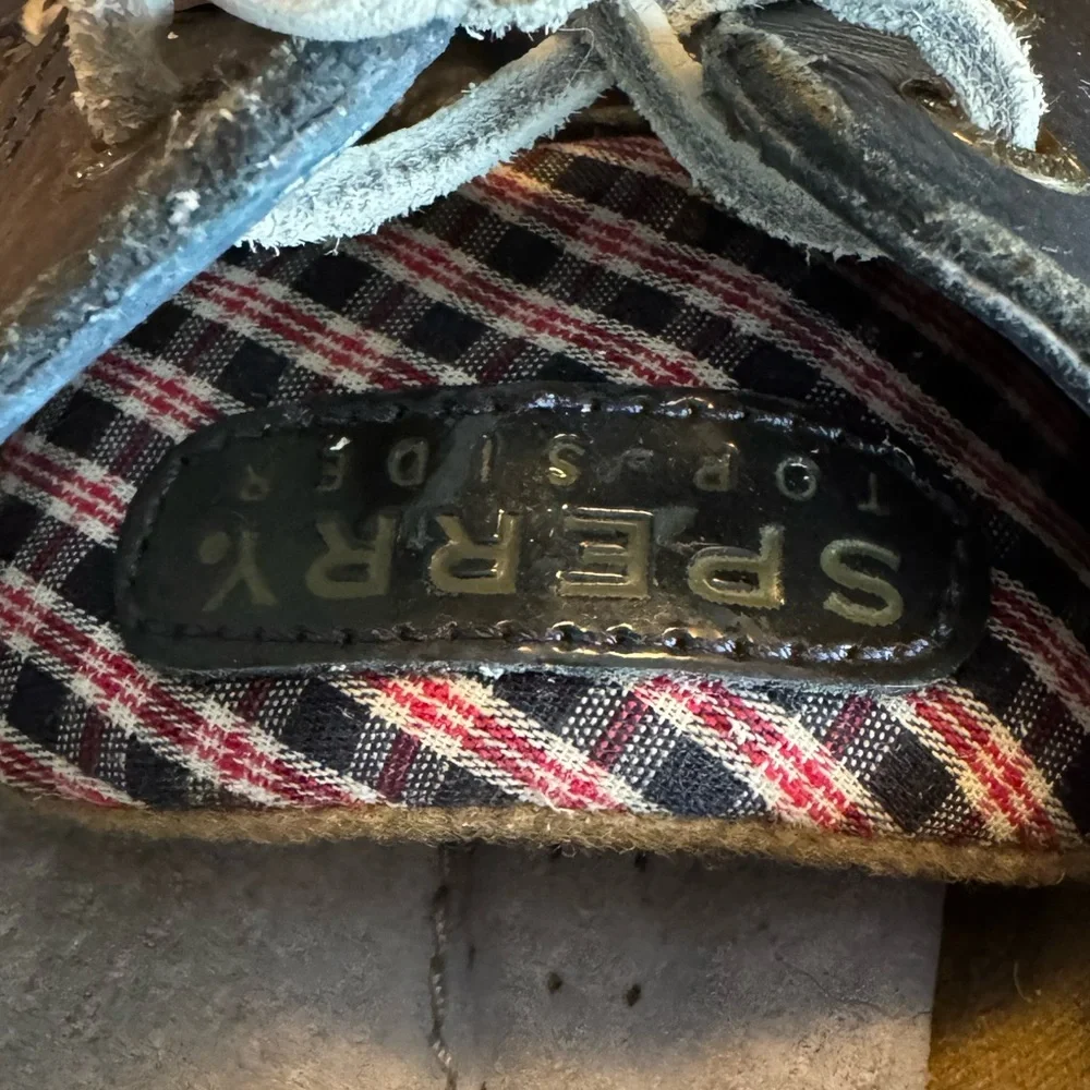 Sperry Dark Blue Women's Loafers with Plaid Detail - Picture 8 of 9